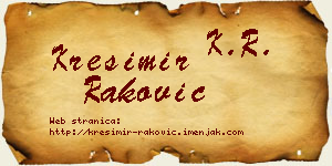 Krešimir Raković vizit kartica